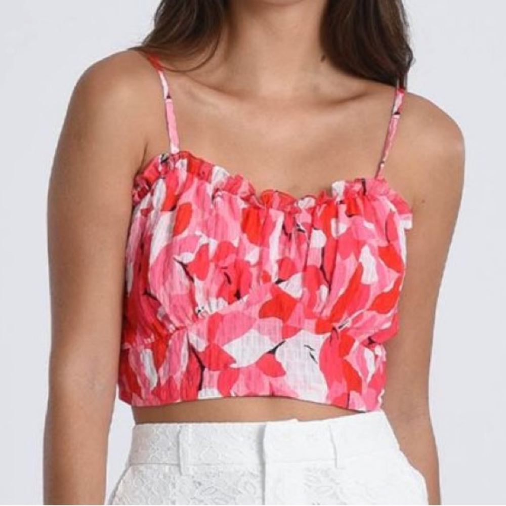Molly Bracken Pink Floral Crop Top